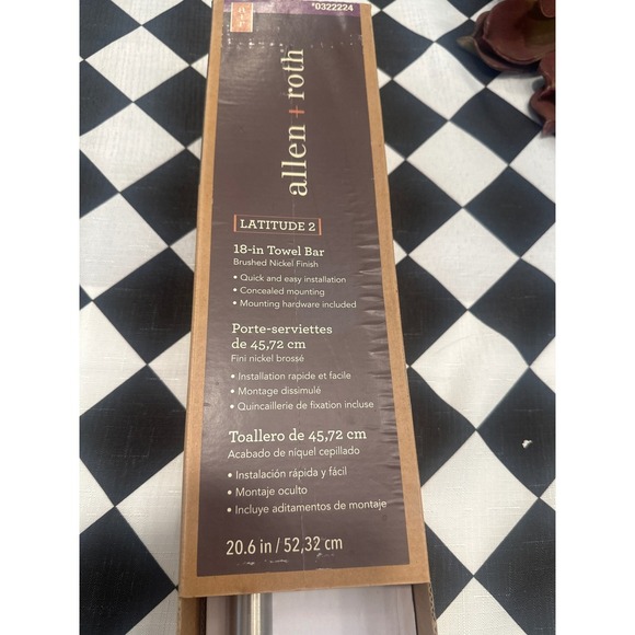 Allen + Roth Latitude 2 18-in Towel Bar Brushed Nickel Bathroom Hardware Mount - Picture 2 of 4